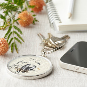 Llavero Cadena de clave de Boda de Hummingbirds vintage