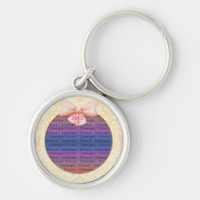 Llavero Cadena de clave de Boda de inclinación rosada (Frente)