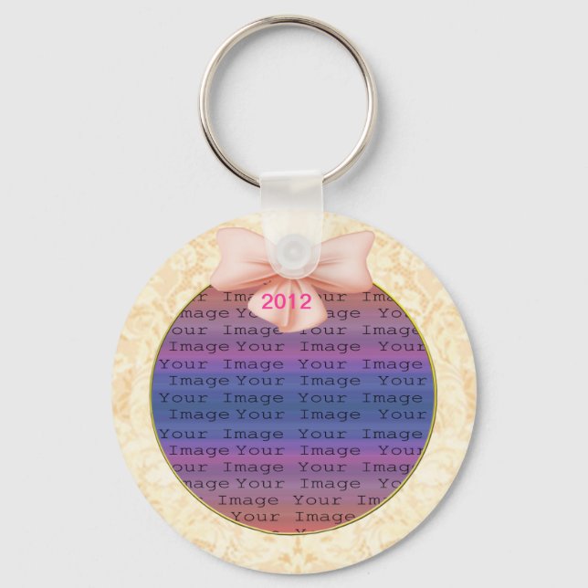 Llavero Cadena de clave de Boda de inclinación rosada (Anverso)