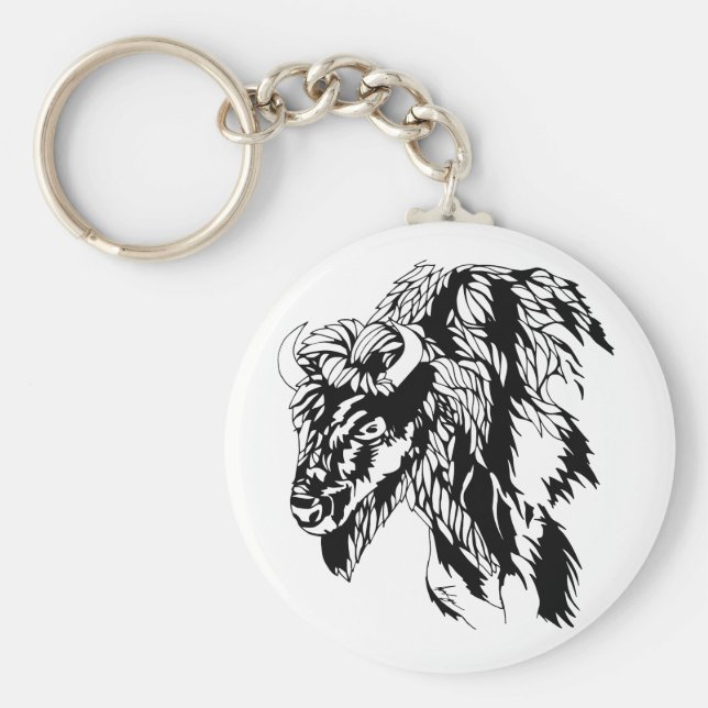 Llavero Cadena de clave de búfalo (Frente)