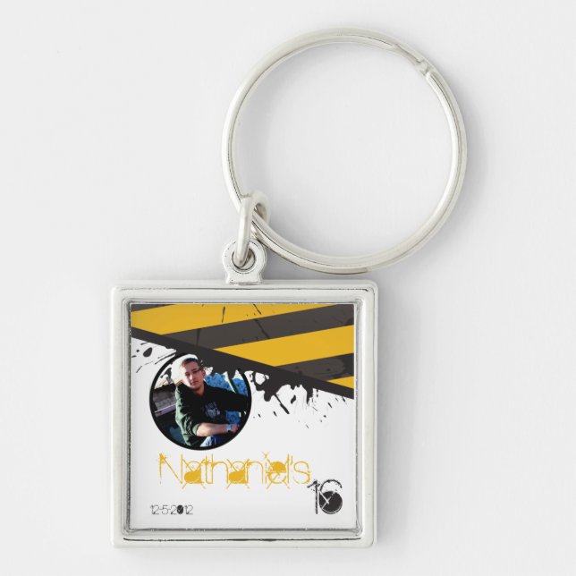 Llavero Cadena de clave de escena del crimen de cinta con  (Frente)