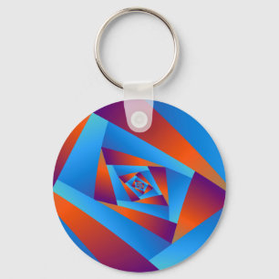 Llavero Cadena de clave de espiral azul y naranja
