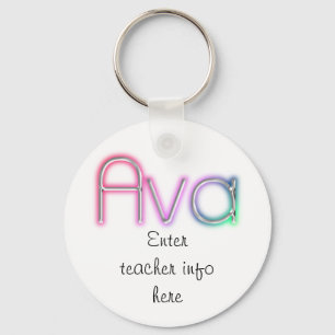 Llavero Cadena de clave de etiqueta de nombre Ava