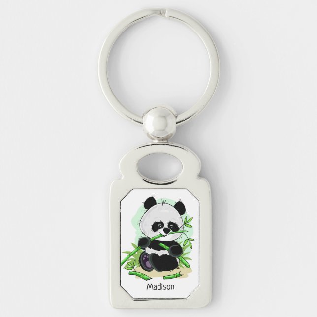 Llavero Cadena de clave de nombre personalizada Cute Panda (Anverso)