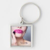 Cadena de clave de nombre personalizada Lipstick n
