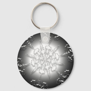 Llavero Cadena de clave de ornamento plateado