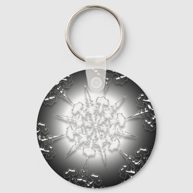 Llavero Cadena de clave de ornamento plateado (Anverso)