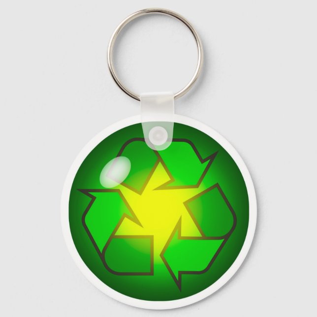 Llavero Cadena de clave de símbolo de reciclaje (Anverso)