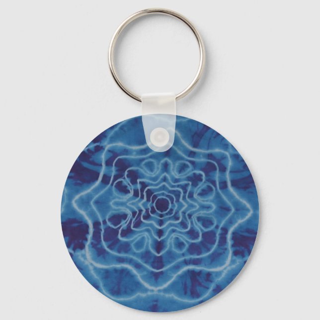 Llavero Cadena de clave de tinte de estrella azul Trippy (Anverso)