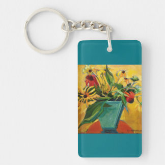 Llavero Cadena de clave floral contemporánea
