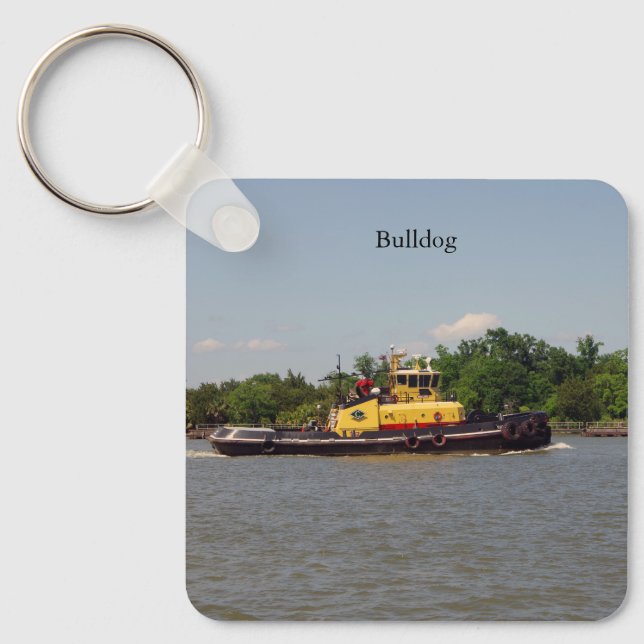 Llavero cadena de clave metalizado de bulldog (Anverso)