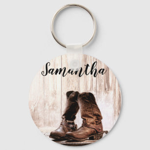 Llavero Cadena de clave personalizada Boots Country Rustic