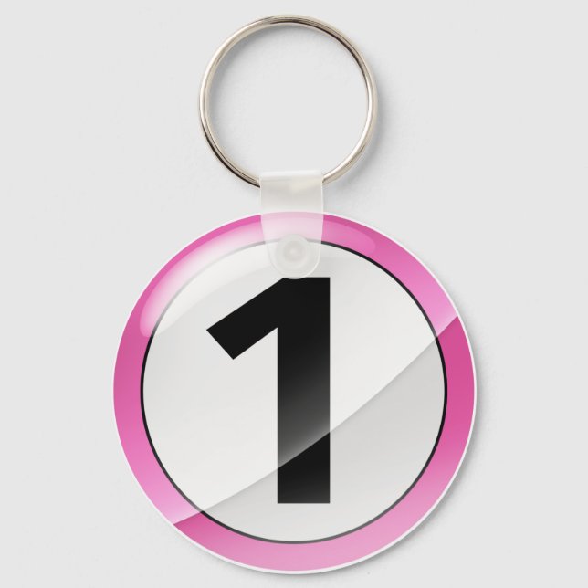 Llavero Cadena de clave rosa número 1 (Anverso)
