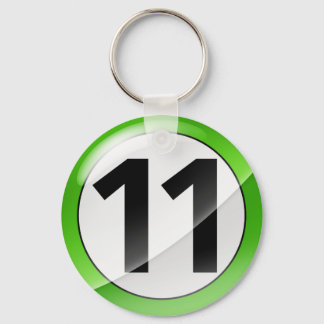 Llavero Cadena de clave verde número 11
