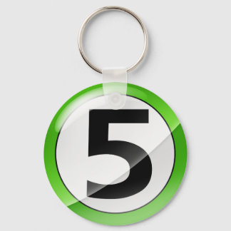 Llavero Cadena de clave verde número 5