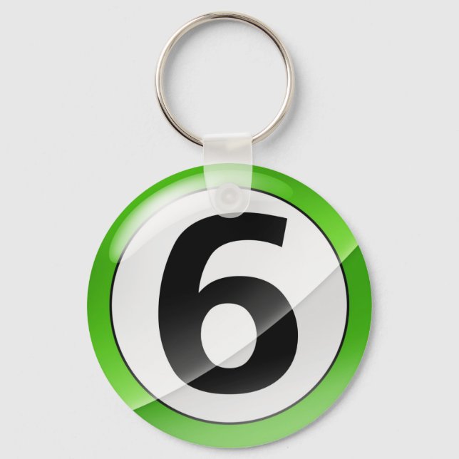 Llavero Cadena de clave verde número 6 (Anverso)