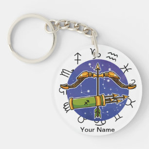 Llavero Cadena de claves acrílicas de Sagittarius y Aries