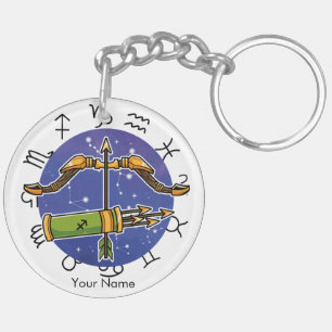 Llavero Cadena de claves acrílicas Sagittarius y Leo Zodia