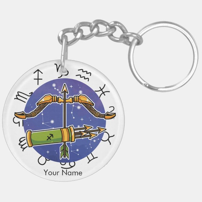 Llavero Cadena de claves acrílicas Sagittarius y Leo Zodia (Atrás Derecha)