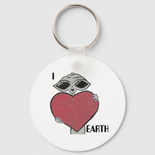 Llavero Cadena de claves alienígenas de I Heart Love Earth