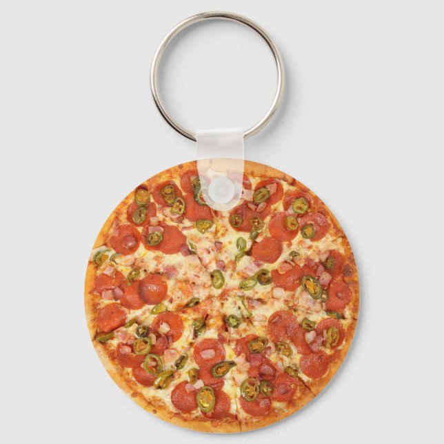 Llavero Cadena de claves alimentarias Pizza (Anverso)