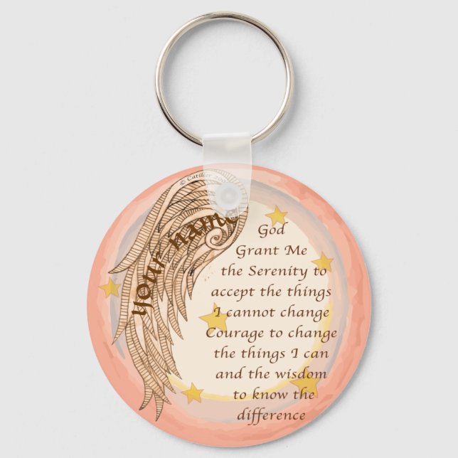 Llavero Cadena de claves Angel Serenity Prayer (Anverso)