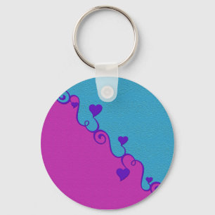 Llavero Cadena de claves Aqua / Pink heart, personalizar