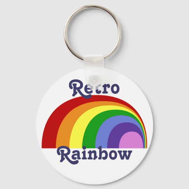 Llavero Cadena de claves arco iris retro (Anverso)