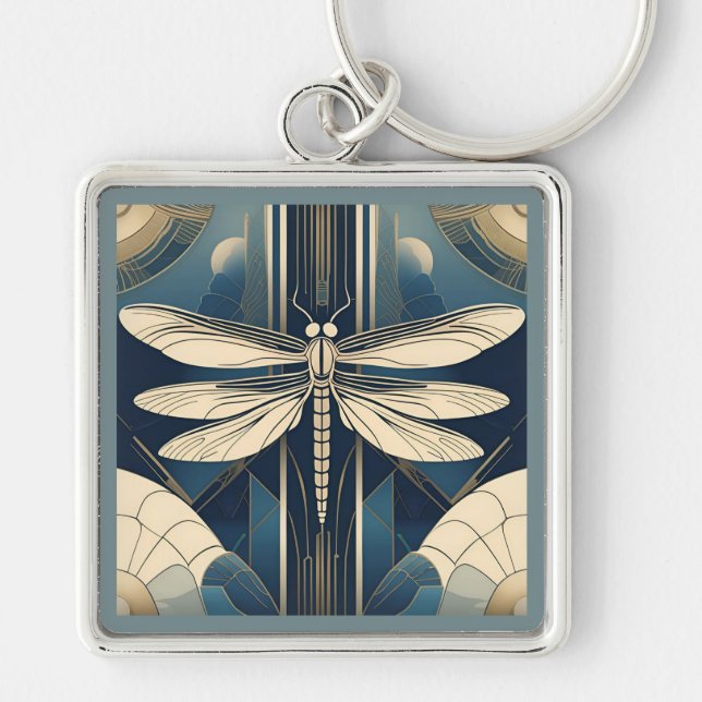 Llavero Cadena de claves Art Deco Dragonfly (Frente)