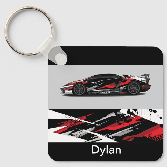 Llavero Cadena de claves automática de nombre personalizad (Anverso)