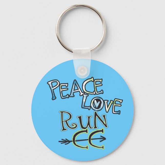 Llavero Cadena de claves CC PEACE LOVE RUN (Anverso)
