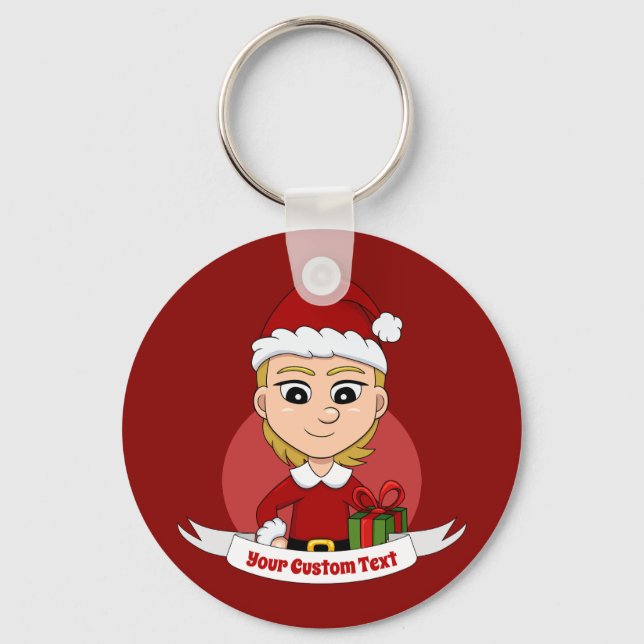 Llavero cadena de claves chica personalizado de navidades (Anverso)