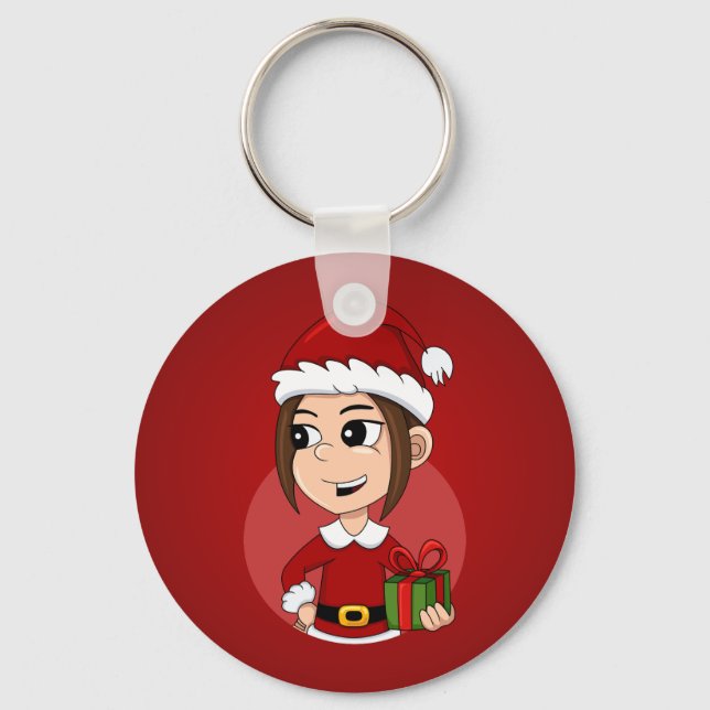 Llavero cadena de claves chica personalizado de navidades (Anverso)