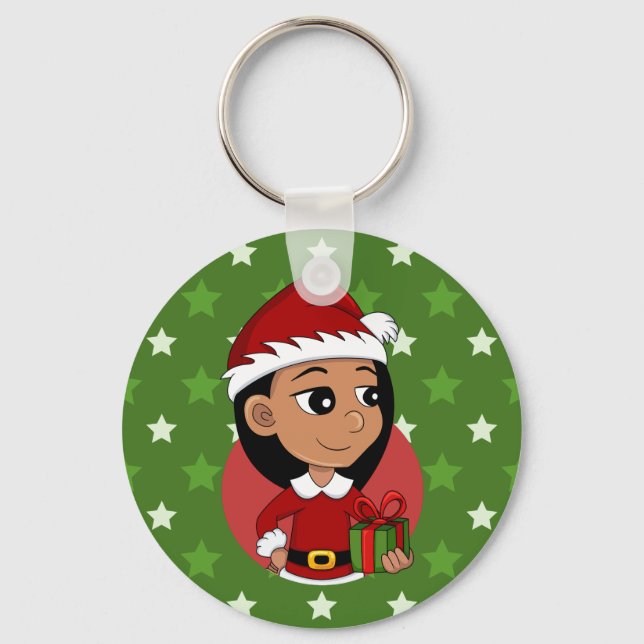 Llavero cadena de claves chica personalizado de navidades (Anverso)
