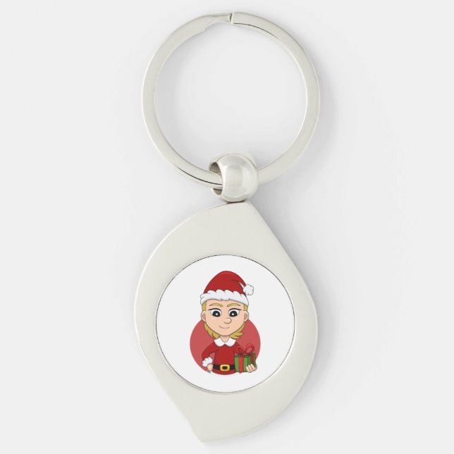 Llavero cadena de claves chica personalizado de navidades (Anverso)