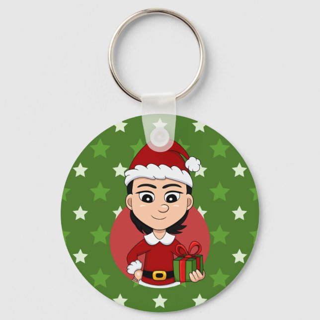 Llavero cadena de claves chica personalizado de navidades (Anverso)