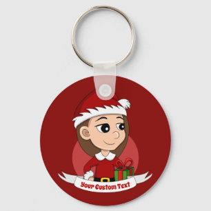 Llavero cadena de claves chica personalizado de navidades