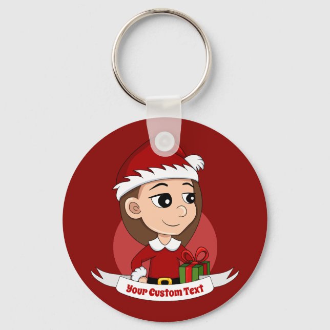 Llavero cadena de claves chica personalizado de navidades (Anverso)