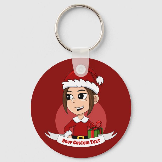 Llavero cadena de claves chica personalizado de navidades (Anverso)