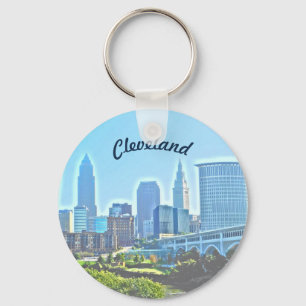 Llavero Cadena de claves Cleveland Ohio por la mañana