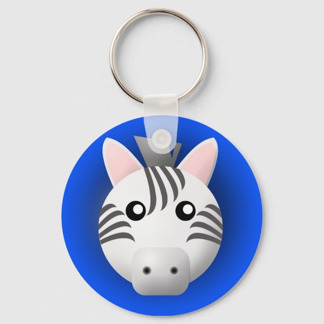 Llavero cadena de claves con animal: cebra (Anverso)