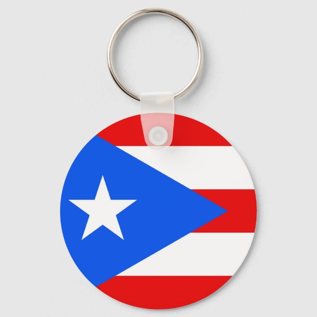 Llavero Cadena de claves con bandera de Puerto Rico (Anverso)