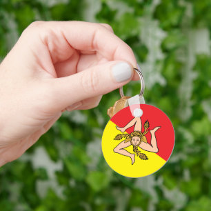 Llavero Cadena de claves con bandera de Sicilia, Italia