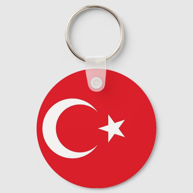 Llavero Cadena de claves con bandera de Turquía (Anverso)