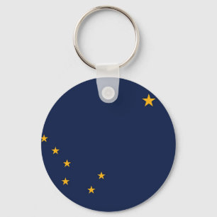Llavero Cadena de claves con bandera del estado de Alaska