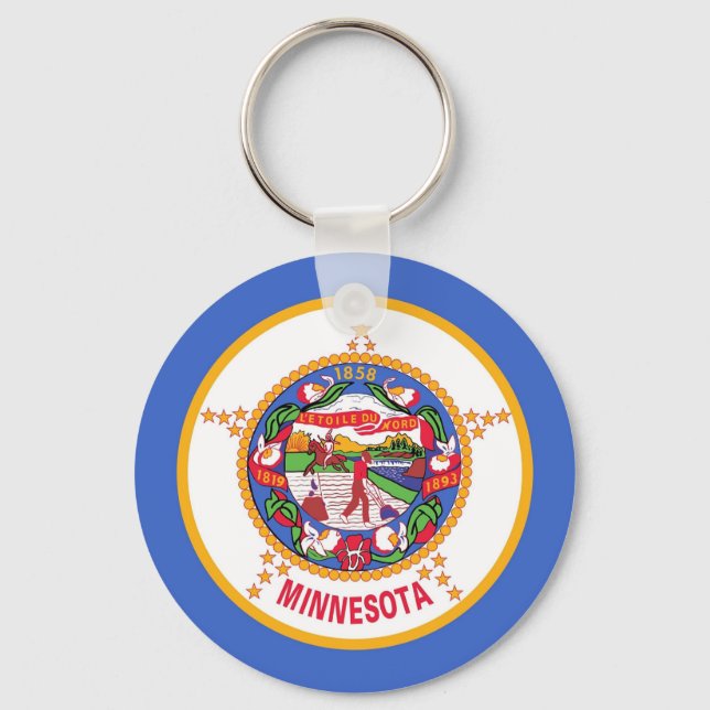 Llavero Cadena de claves con bandera del estado de Minneso (Anverso)