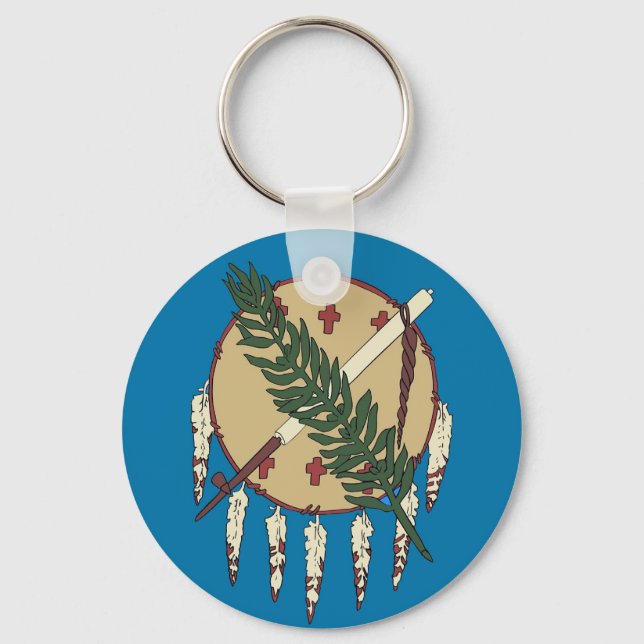 Llavero Cadena de claves con bandera del estado de Oklahom (Anverso)