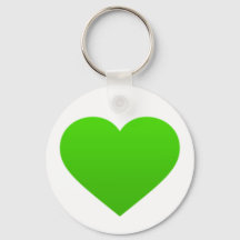 cadena de claves con corazón verde