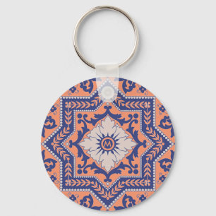 Llavero Cadena de claves con estilo de Azulejo monograma t