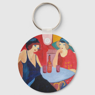 Llavero Cadena de claves con mujeres en el café